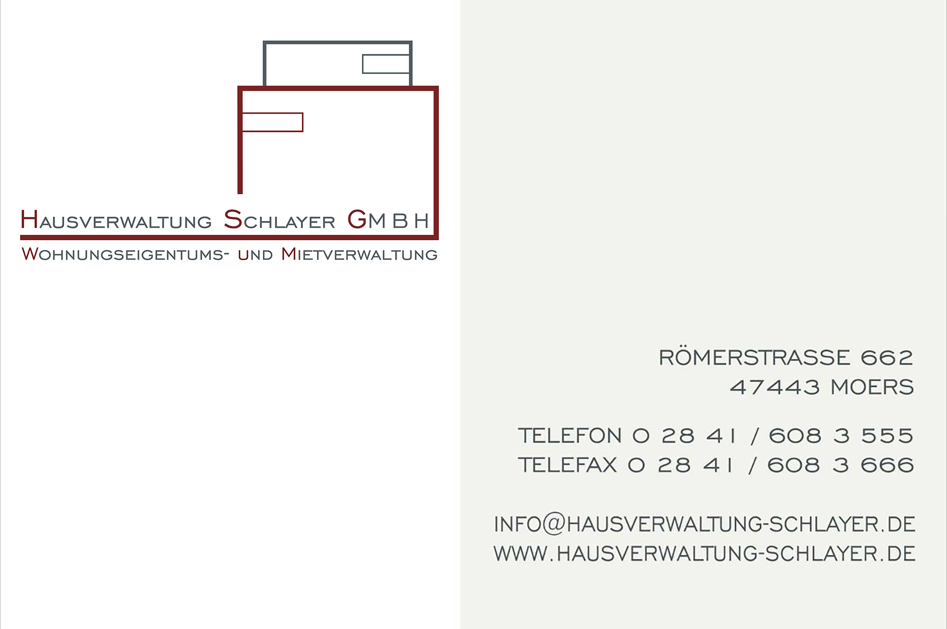 Visitenkarte mit den Kontaktdaten